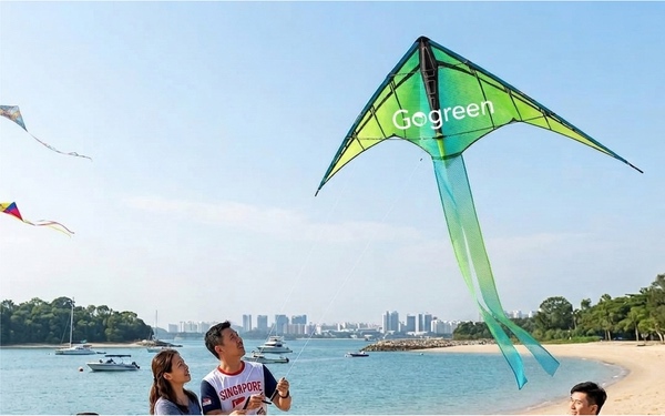 Kite flying over at St John Island with Gogreen