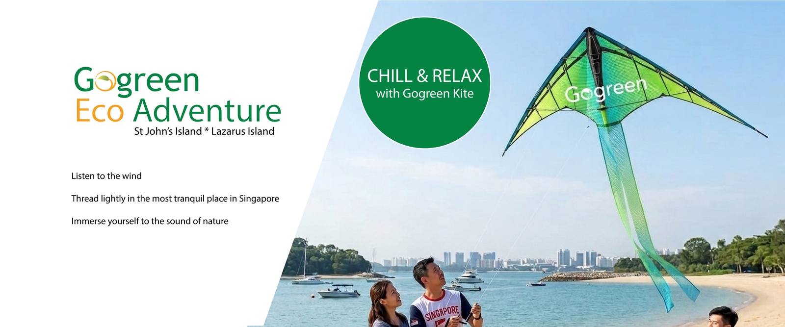 Fun group cycling and kickscooter over at St John Island with friends with Gogreen